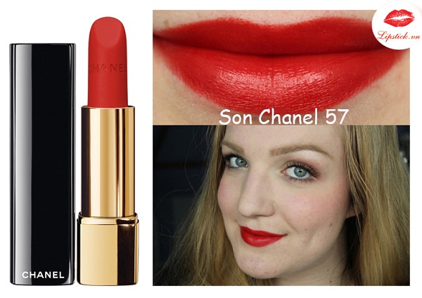 Review Son Chanel 57 Rouge Feu Màu Đỏ Cam Huyền Thoại